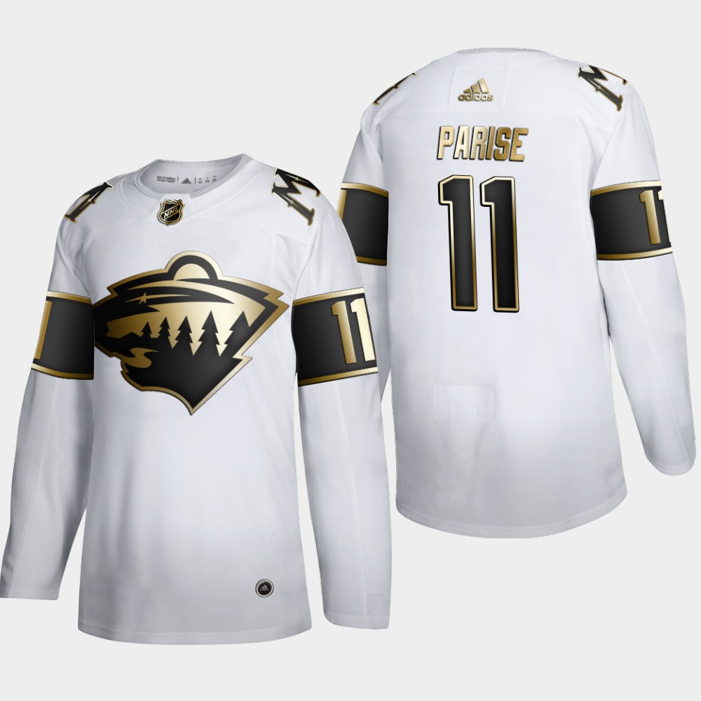 Minnesota Wild 11 Zach Parise Men Adidas White Golden Edition Limited Stitched NHL Jersey